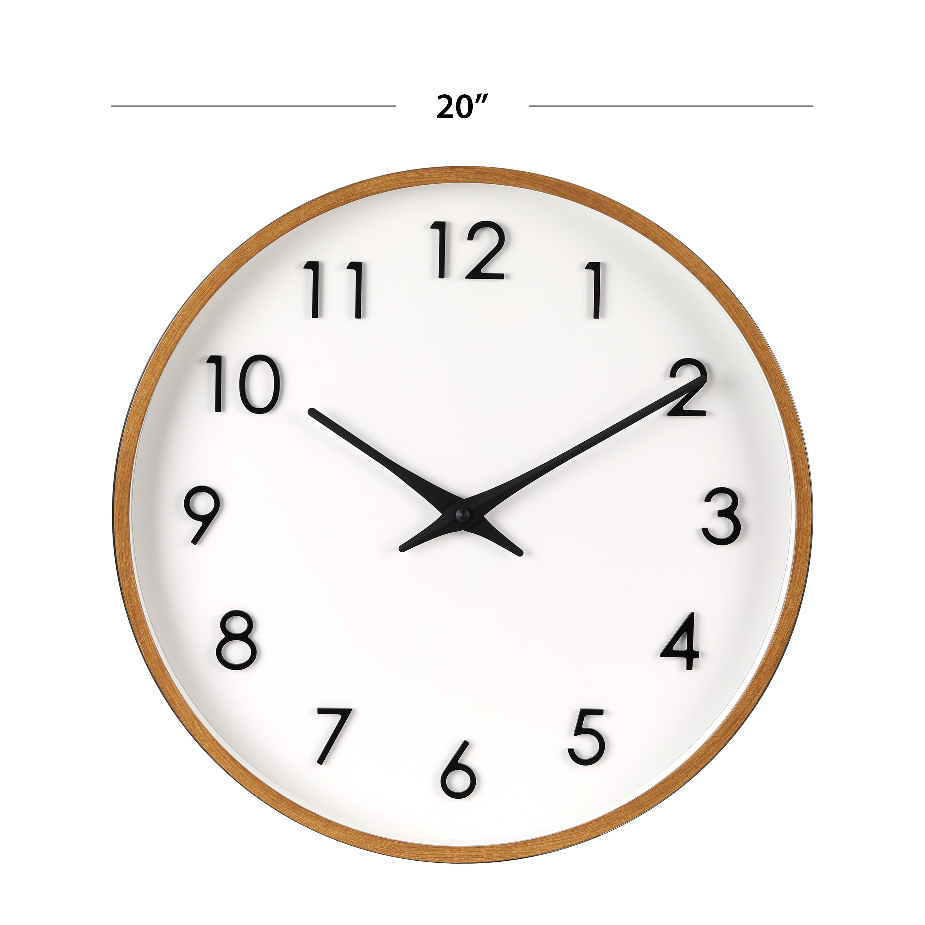 Better Homes & Gardens 20" Quartz Modern Indoor Wall Clock, Easy Installation