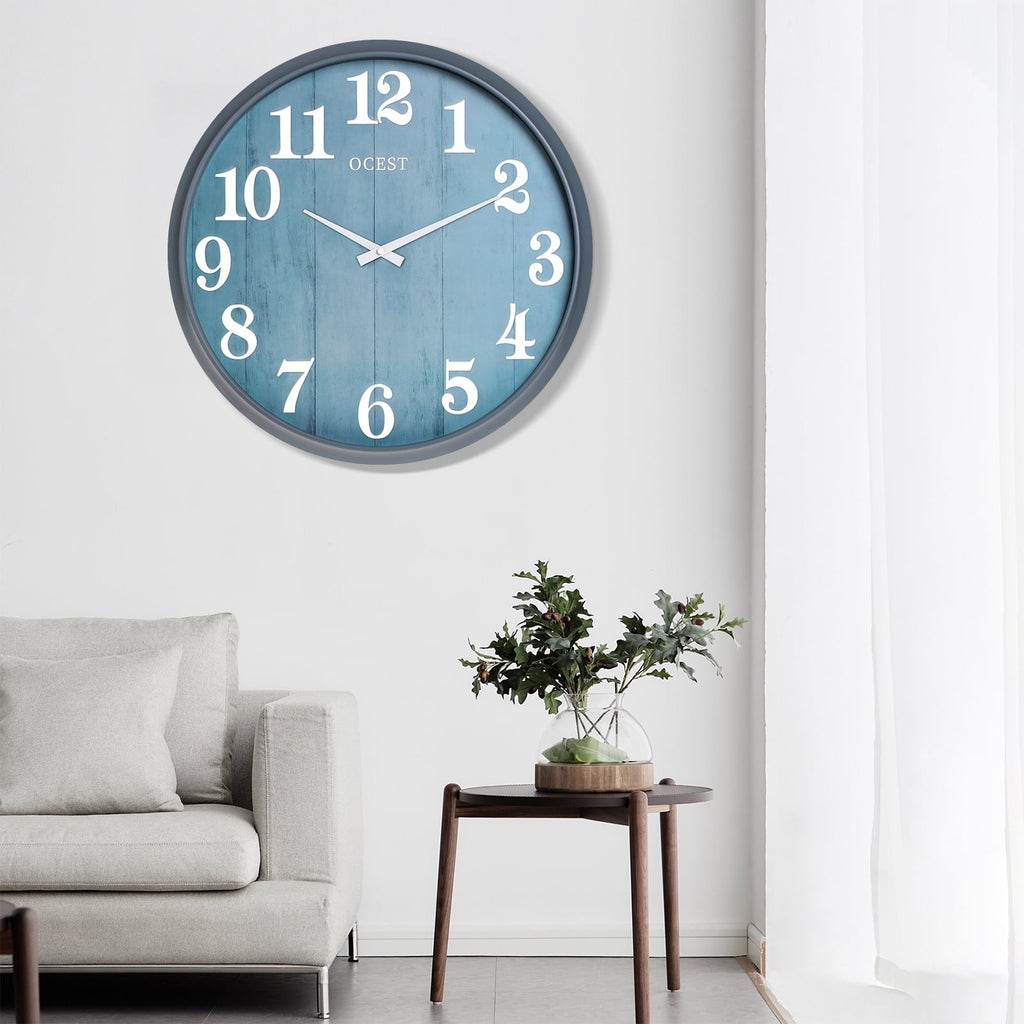 18 Inch Large Outdoor Clock Waterproof, Oversized Silent Wall Clock Battery Operated for Garden Pool Patio Living Room Office Decorative