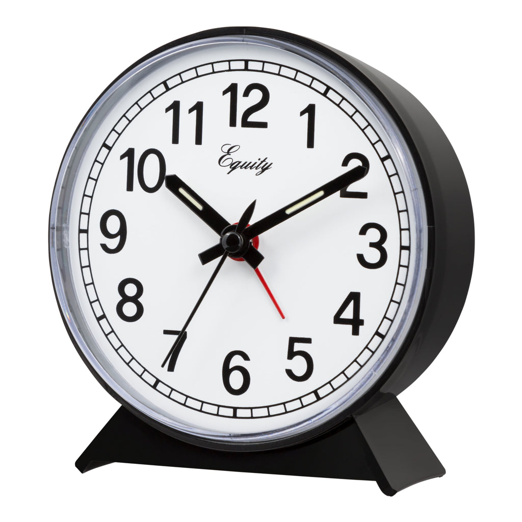 Equity 14075 Black Analog Wind-Up Alarm Clock