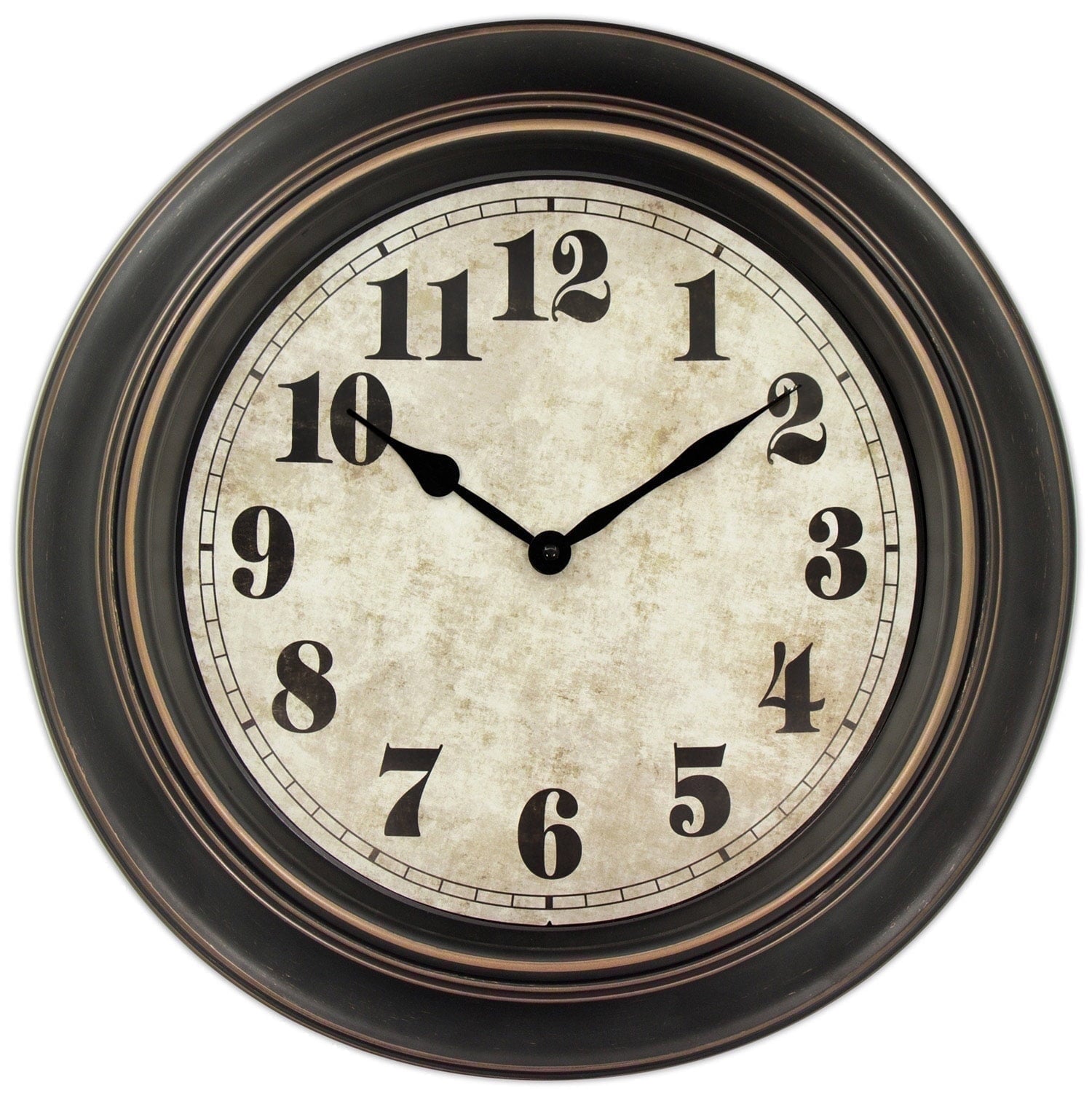 20 Inch Retro Wall Clock Silent,Accurate Time,Big Numbers,Quartz,Analog,Black