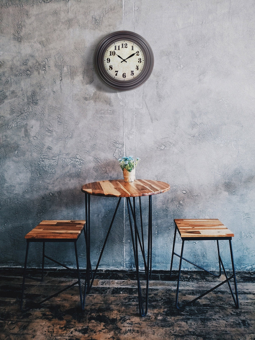 20 Inch Retro Wall Clock Silent,Accurate Time,Big Numbers,Quartz,Analog,Black