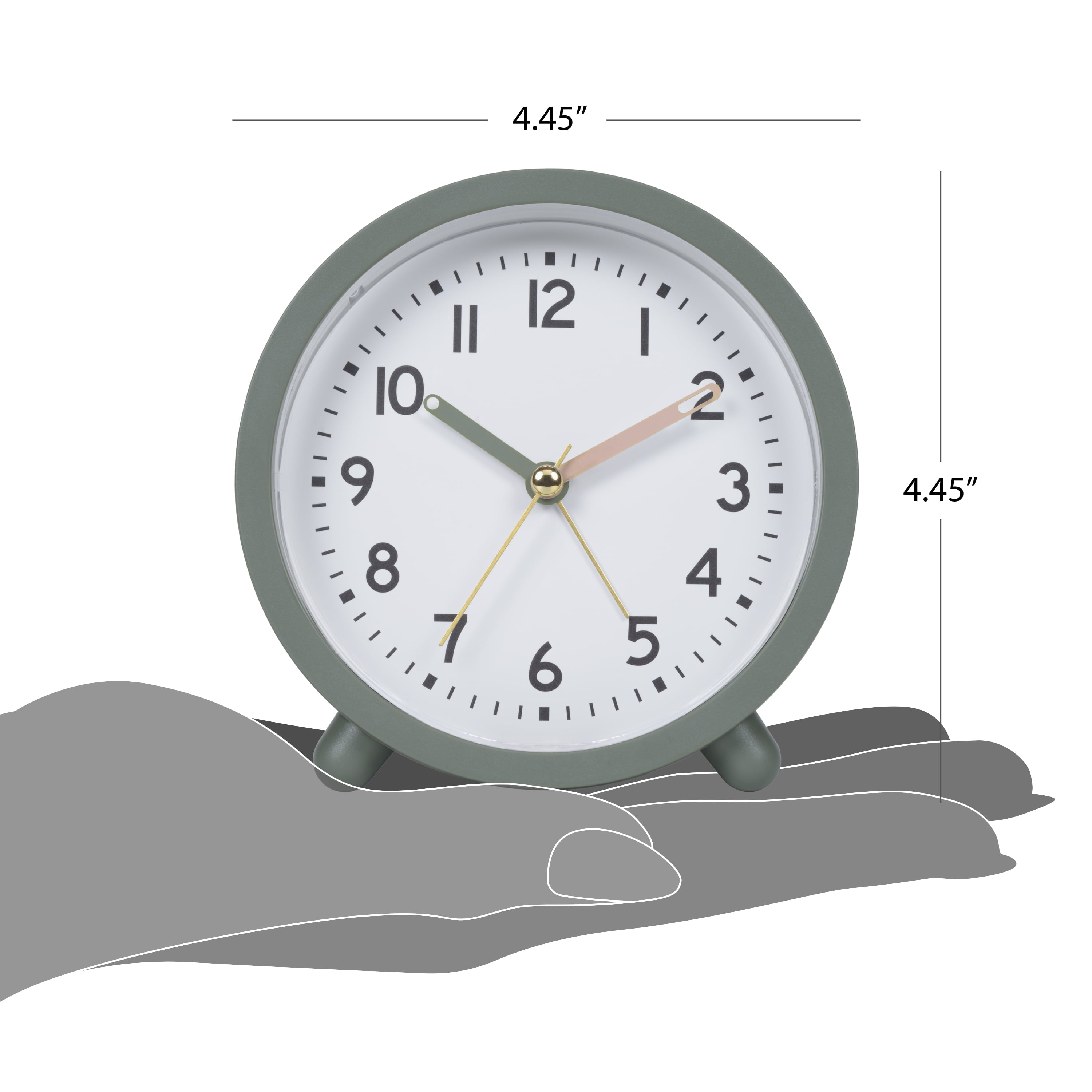 MainStays Green Mini Analog Alarm Clock