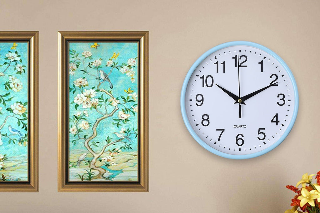 Round Wall Clock, Modern Wall Clock Battery Operated Wall Clocks, Silent Easy Installation Non Ticking Small Analog Clock, for Bedroom, Kitchen, Bathroom, Office, Home