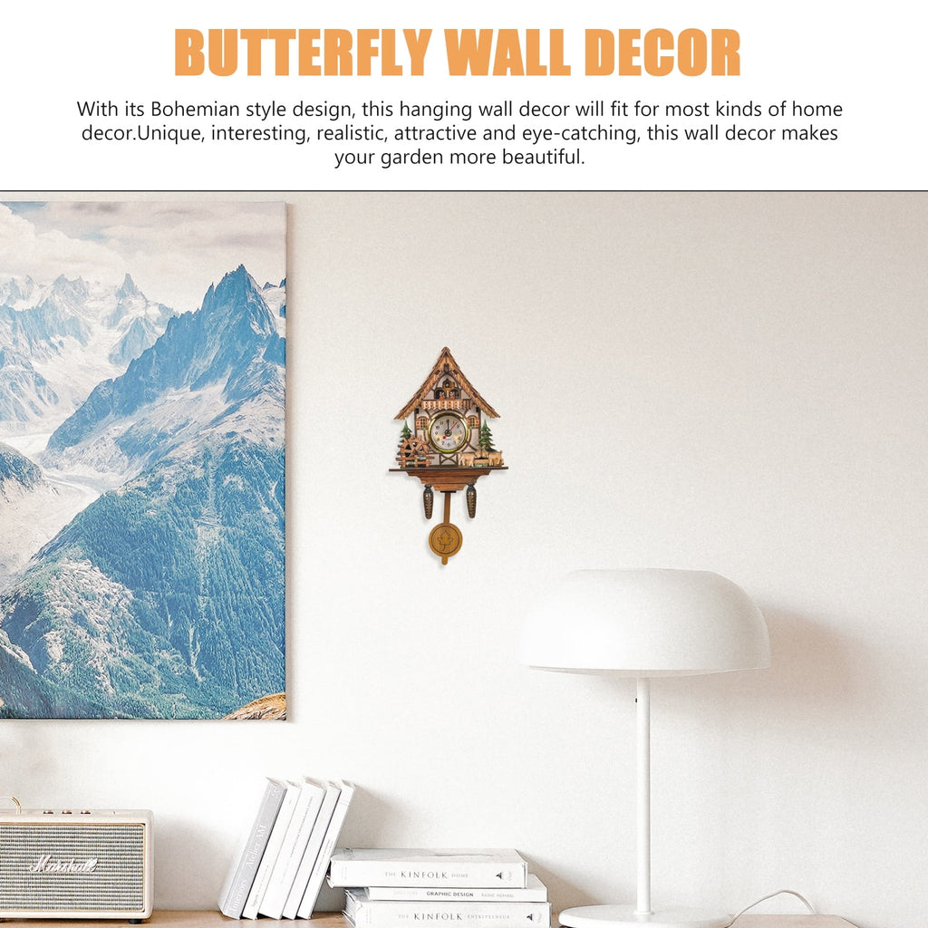 Wooden Pendulum Wall Clock with Cuckoo Bird