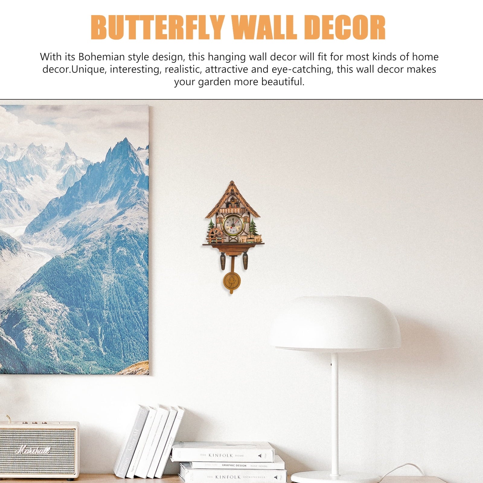 Wooden Pendulum Wall Clock with Cuckoo Bird