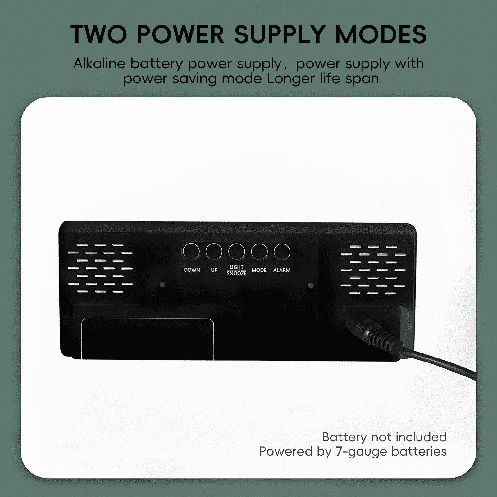 DESIGNICE Digital Clock,Large Display and Green Numbers Digital Clock Large Display,Voice Control,Snooze Function and USB/Battery Powered Digital Clock,Green Letter