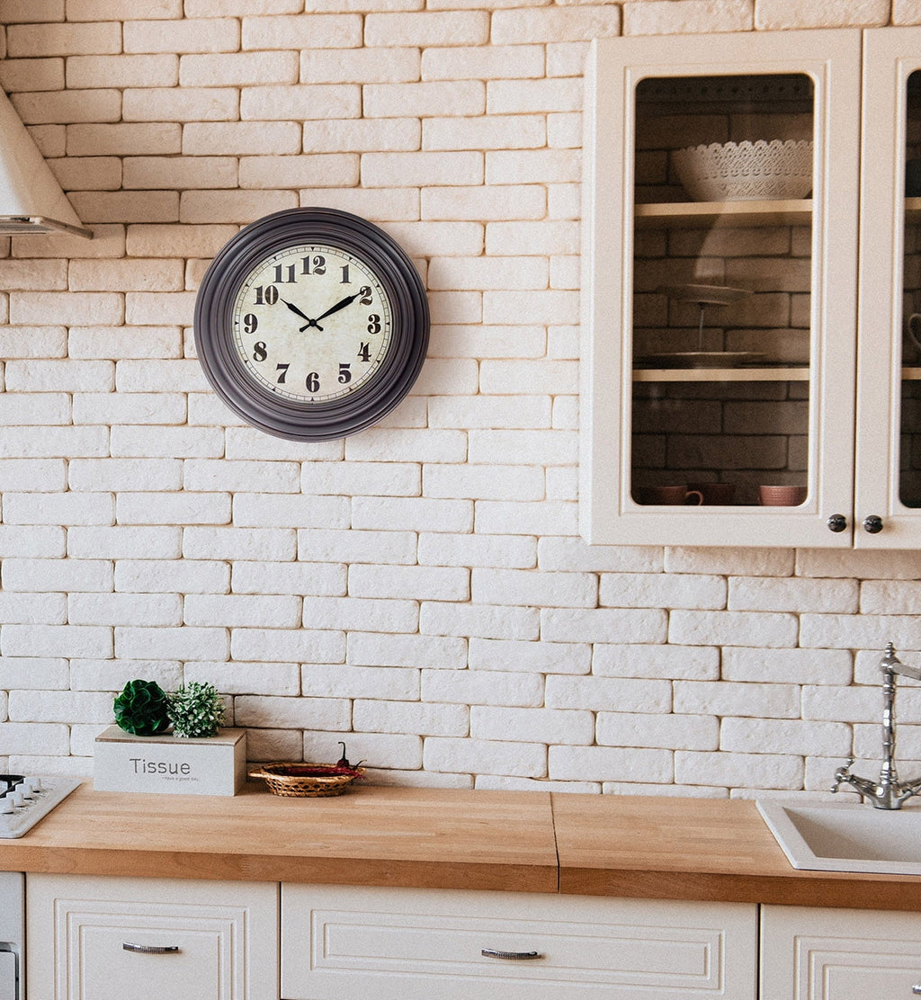 20 Inch Retro Wall Clock Silent,Accurate Time,Big Numbers,Quartz,Analog,Black